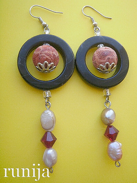 049 Agate Coral Pearls