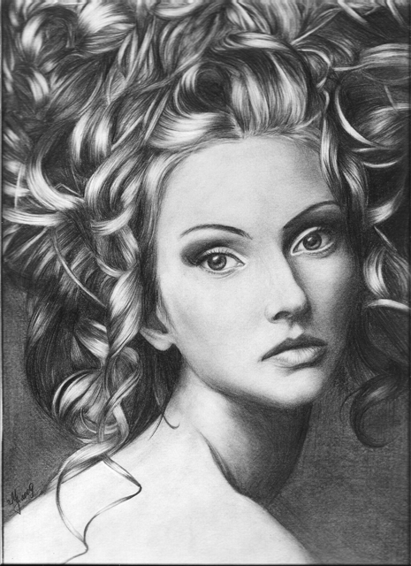 Woman curly hair