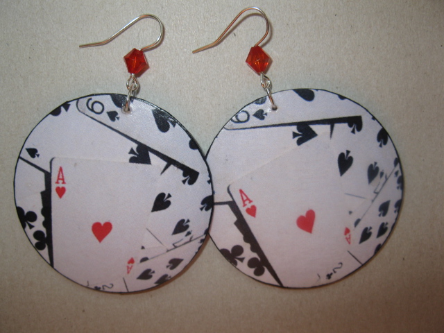 decoupage earrings " cards "