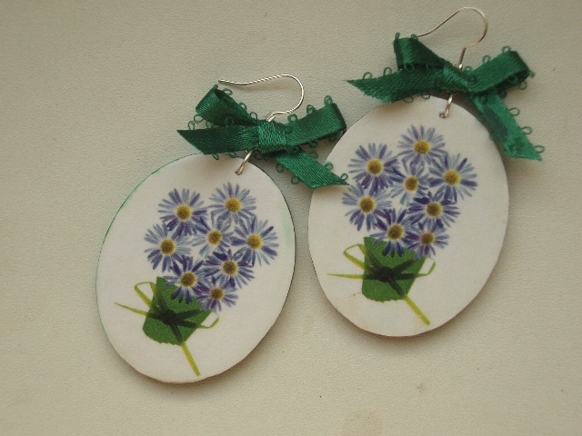 decoupage earrings Posy