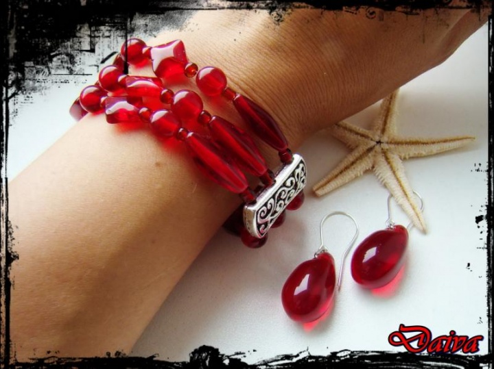 Earrings and bracelet
