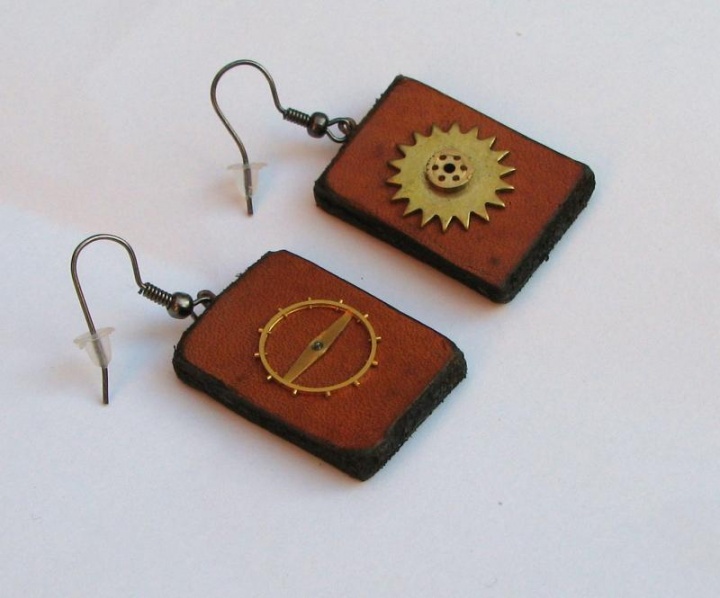 Steampunk style earrings.