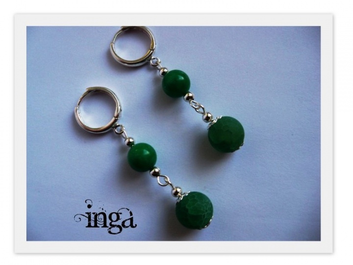 jade earrings with agate