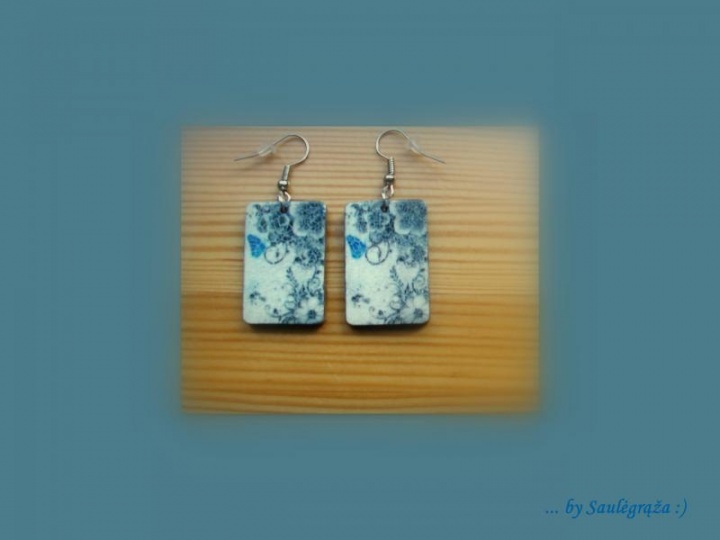 Earrings " small blue butterfly "
