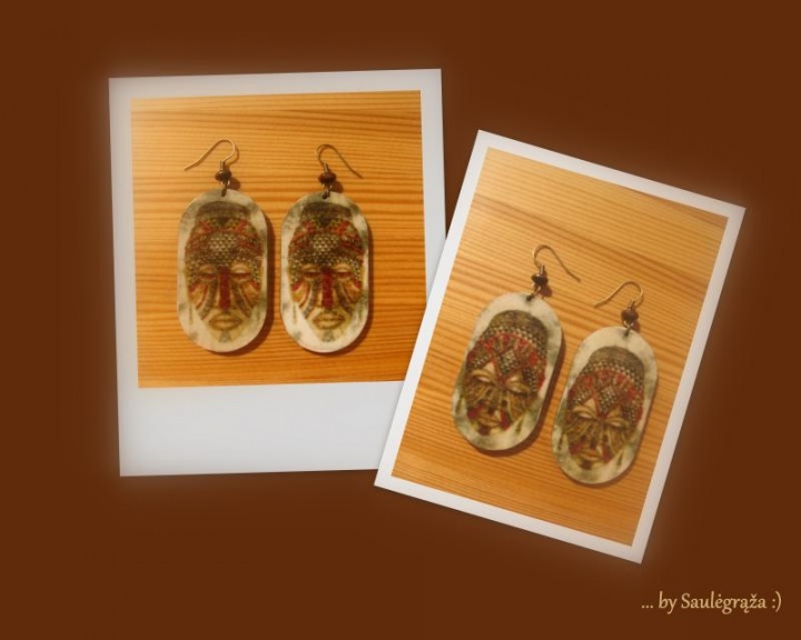 Earrings " mask "