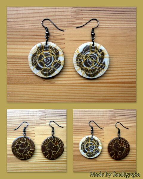 Earrings " brown roses "