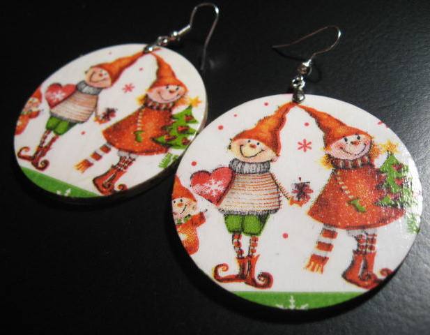 Decoupage earrings 238