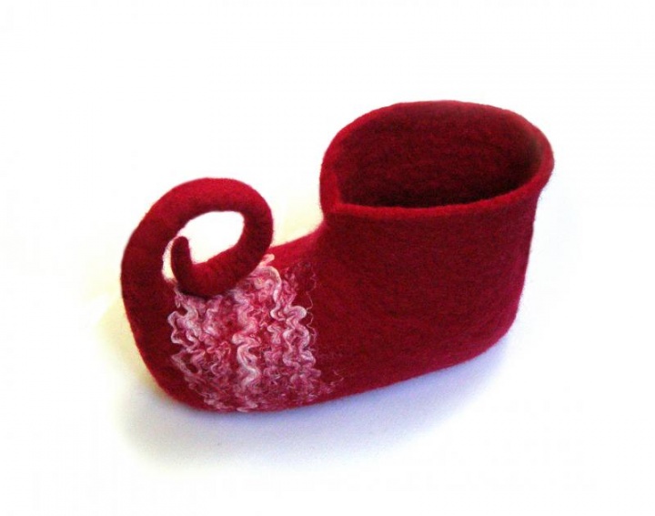 Felt shoes " & quot snub-nosed;