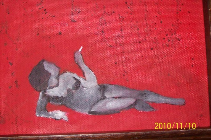 with a cigarette
