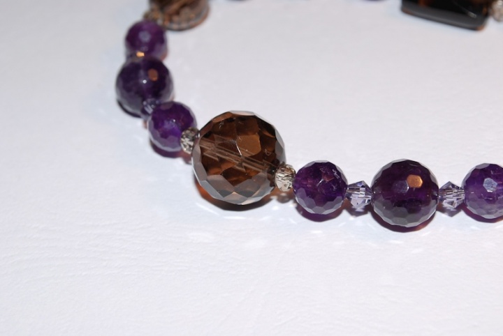 Necklace with amethyst and smoky quartz picture no. 2