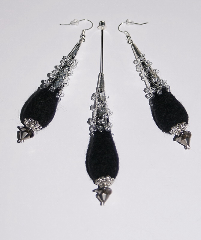 Brooches and earrings k-th " Black II " picture no. 2