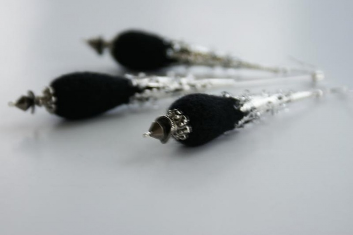 Brooches and earrings k-th " Black II " picture no. 3