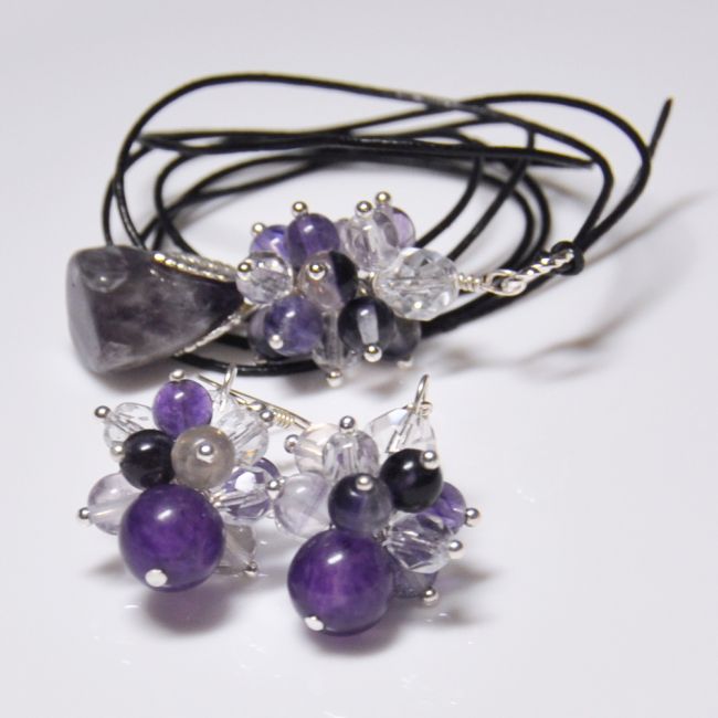 Fluorite and amethyst set