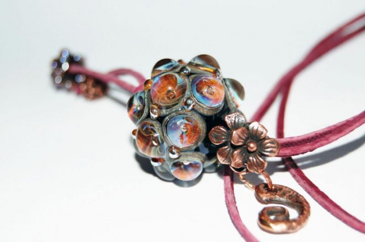 Beads " Оbuolys with flower "