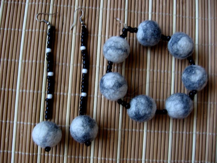 Bracelets and long earrings