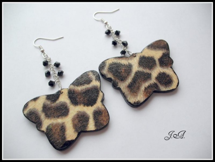 Earrings " leopard butterfly "