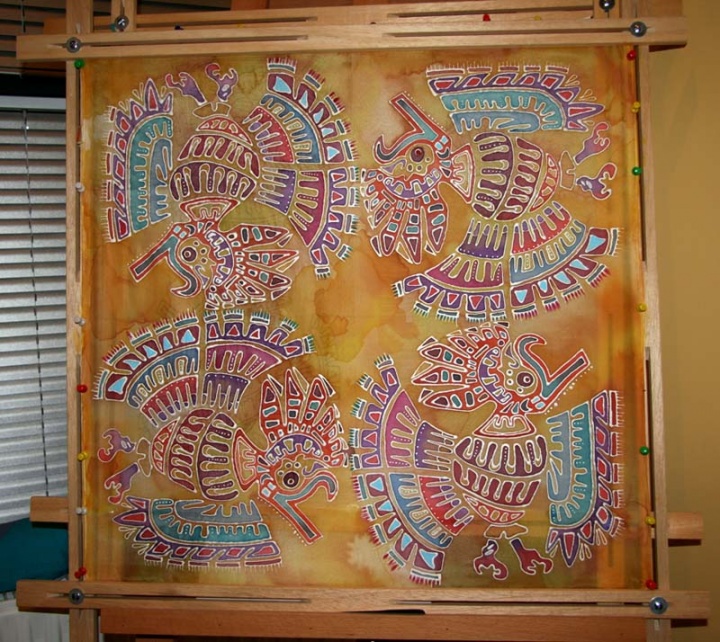 Batik " Aztec pauksciai "