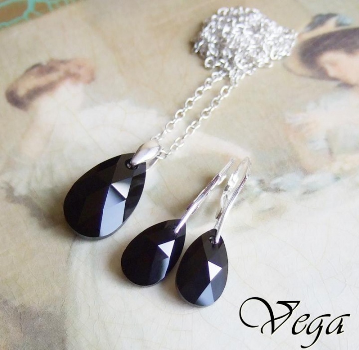 Black swarovski drops