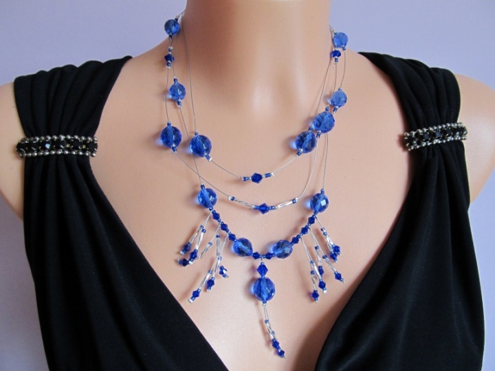 Blue ornate necklace