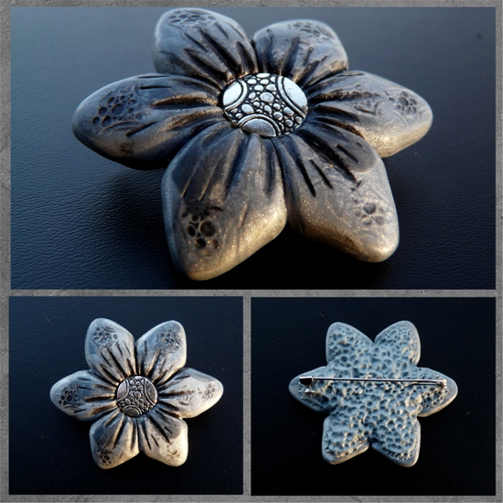 Brooch " metal flower "