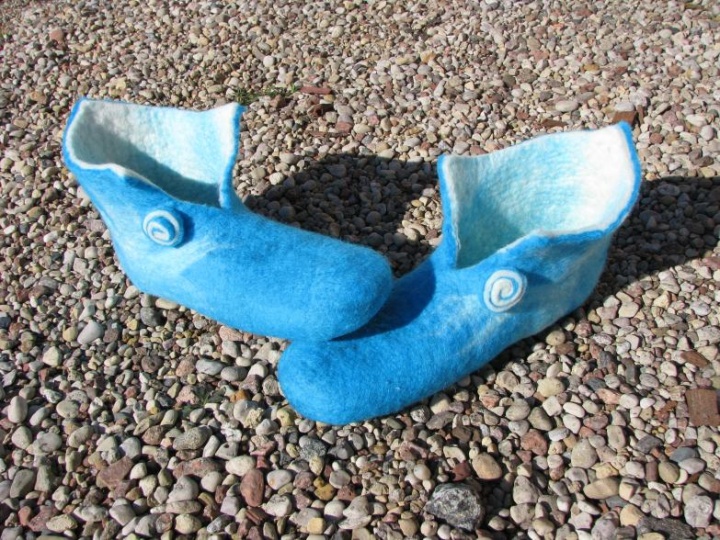 Turquoise felted