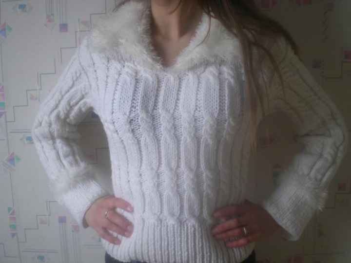 Woman white sweater