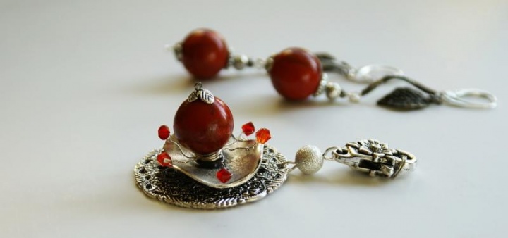 Earrings and pendant " Poppy " picture no. 2
