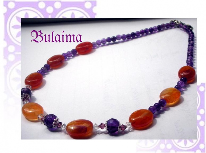 Chalcedony and amethyst necklace
