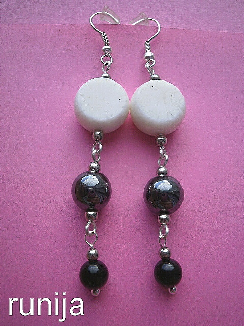 136th Coral, hematite, onyx