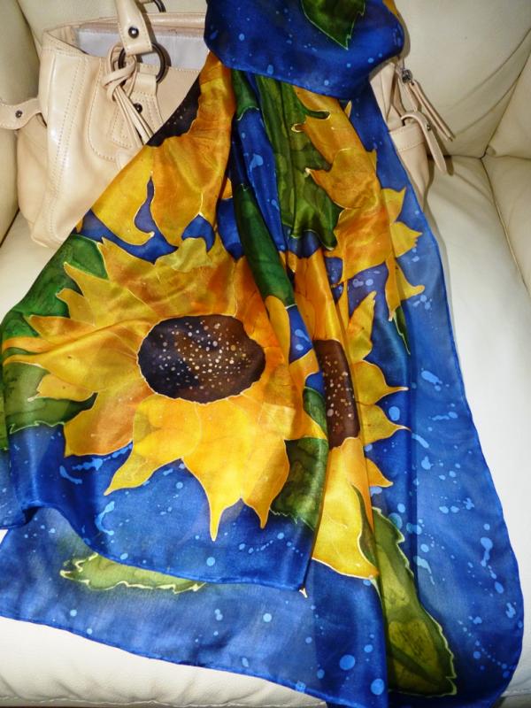 Sunflower silk scarf :) picture no. 2