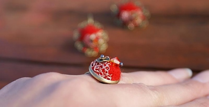 Earrings and ring k-th " retro " picture no. 2