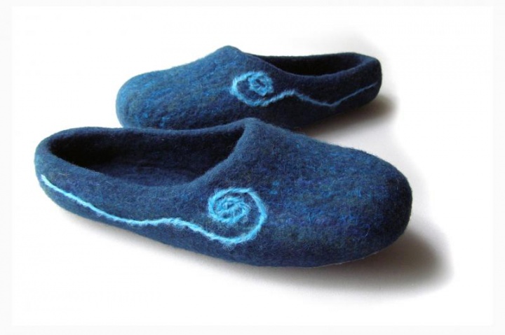 Felt slippers Blue