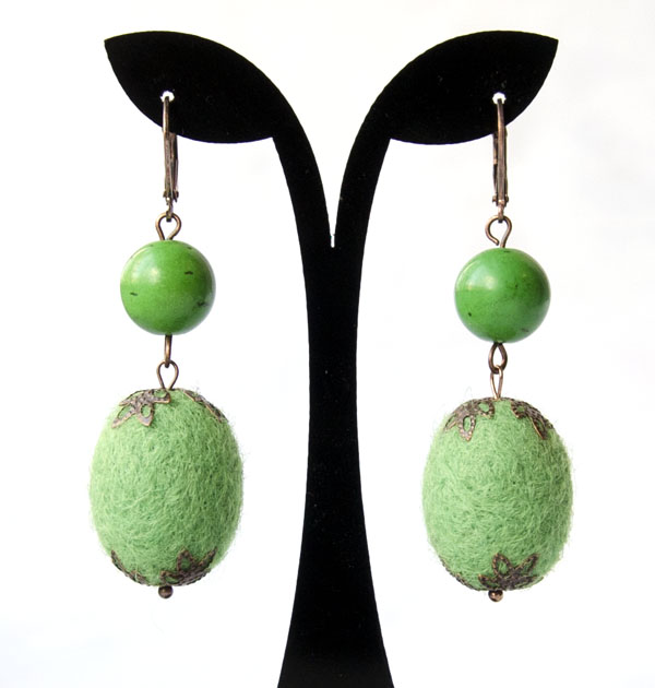 Green earrings