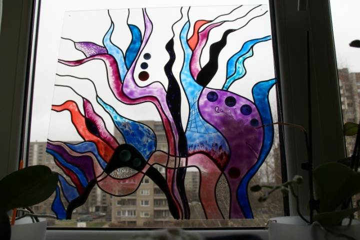 Stained-glass windows " wind "
