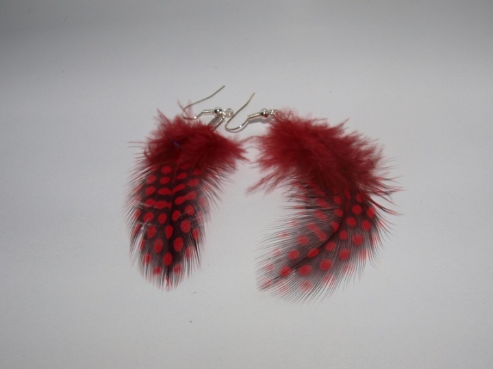 Feather earrings red picture no. 2