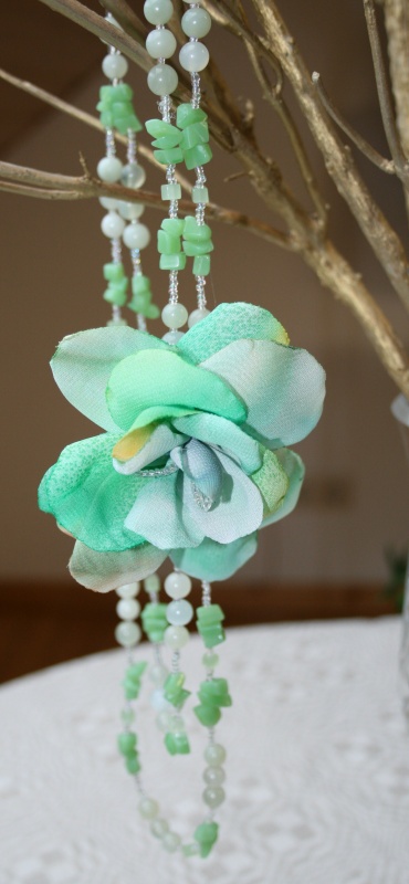 verinys with silk flowers