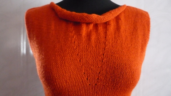 orange dress without sleeves picture no. 3