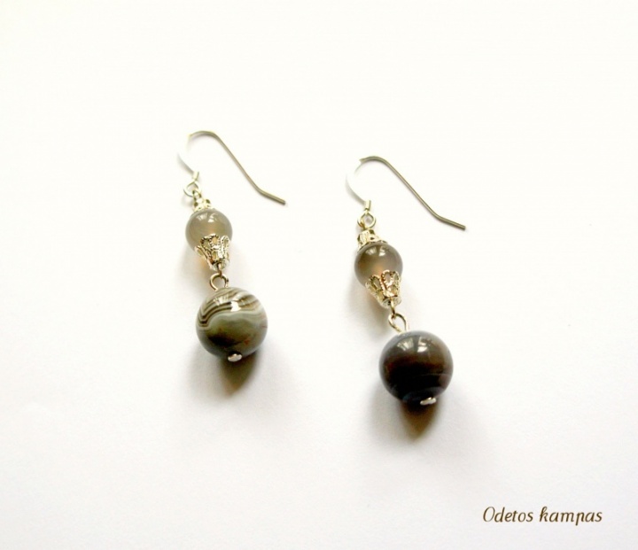 Earrings with Botswana agat
