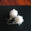 White crystal earrings with Hill - Earrings - felting