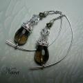 smoky quartz - Earrings - beadwork