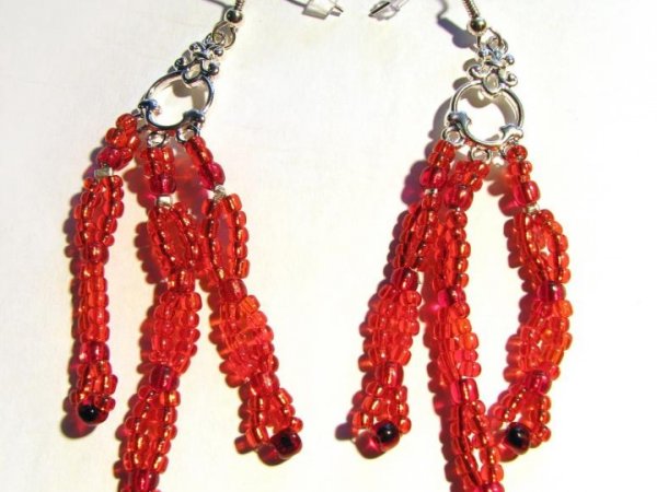 Red icicles - Earrings
