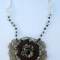 necklace with flax - Necklace - beadwork