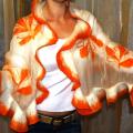 Orange mantle - Wraps & cloaks - felting