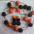 Black with orange - Necklaces - felting