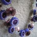 purple - Necklaces - felting