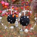 Black-and-white - Earrings - felting