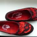black and red - Shoes & slippers - felting