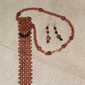 Wooden beads and earrings kaklarastis - Kits - beadwork