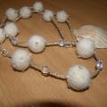 White verinys - Necklaces - felting