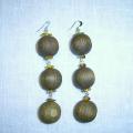 Wooden earrings 0128 - Earrings - beadwork